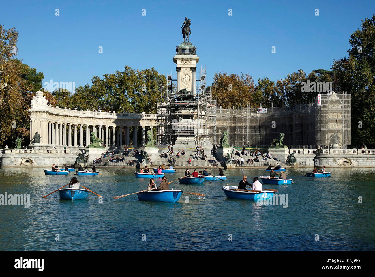 Denkmal Alfonsos XII, Parque del Retiro, Madrid. Stockfoto