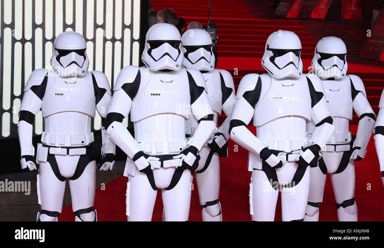 London, Großbritannien. 12 Dez, 2017. Sturmtruppen, Star Wars: Der letzte Jedi - Europäische Premiere, die Royal Albert Hall, London, Großbritannien. 12 Dez, 2017. Foto von Richard Goldschmidt Credit: Rich Gold/Alamy leben Nachrichten Stockfoto