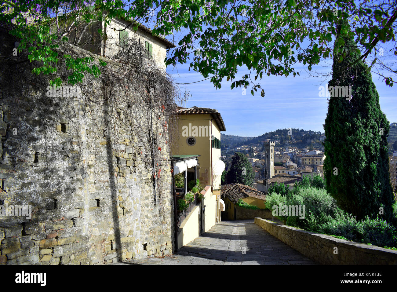 Fiesole, einem kleinen Dorf in der Region Toskana, Italien Stockfoto