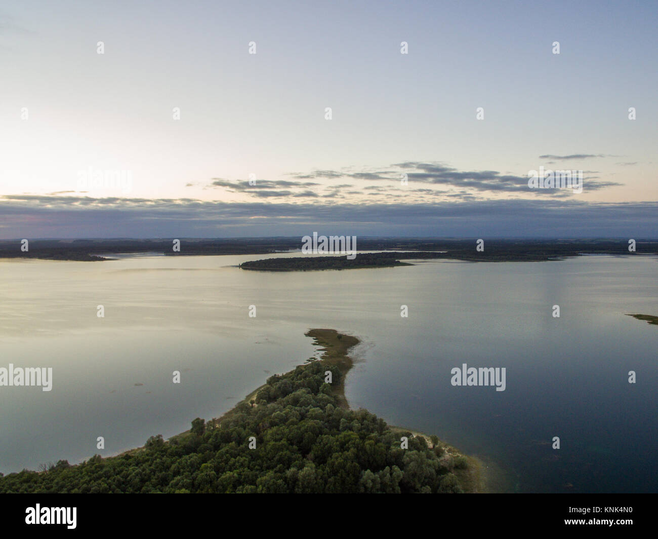 Drone Bildsprache der See in Troyes Frankreich genannt Lac D'orient Stockfoto