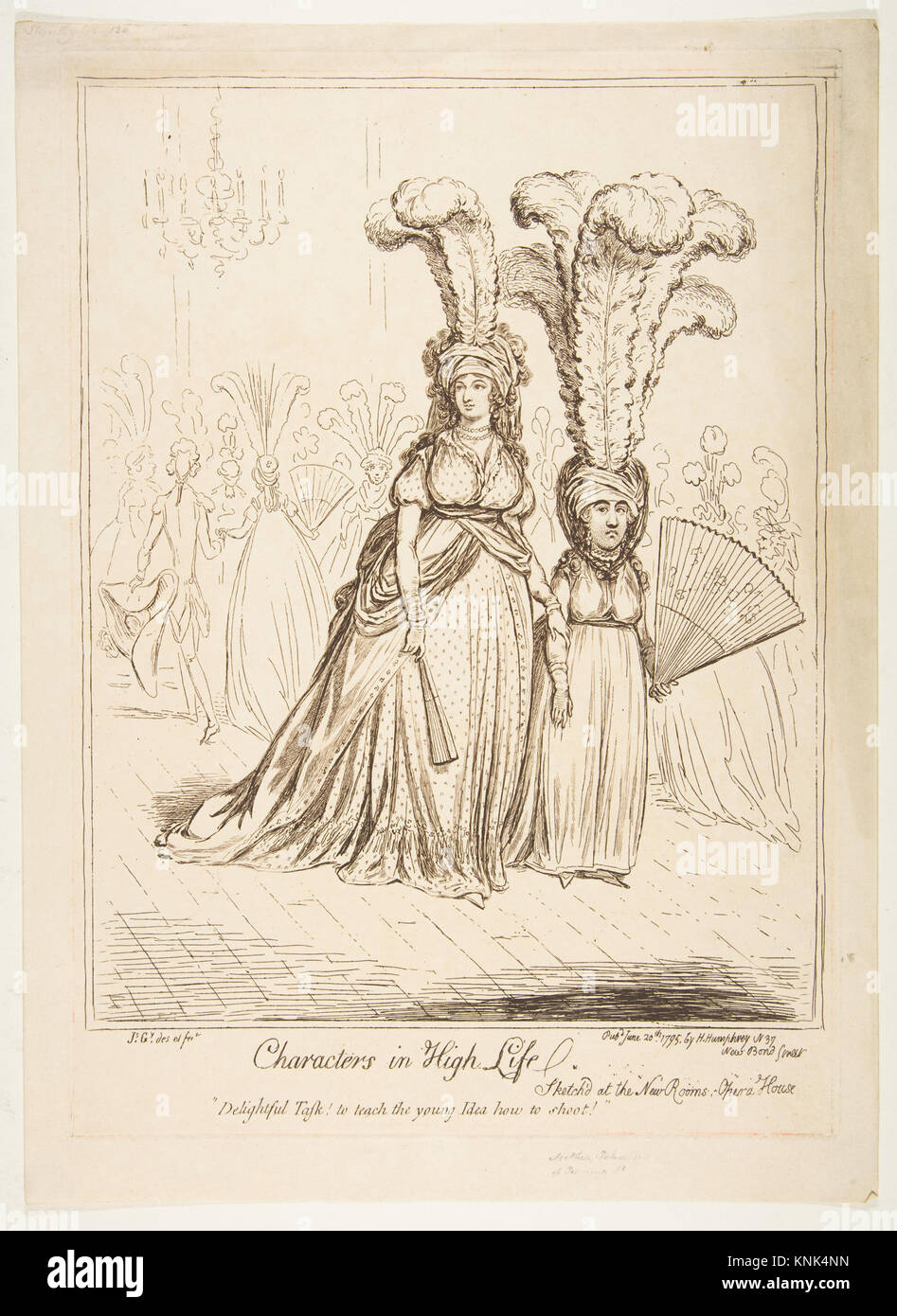 Charaktere in High Life, James Gillray (britisch, London 1756–1815 London), Herausgeber: Hannah Humphrey (London), 1795 Stockfoto