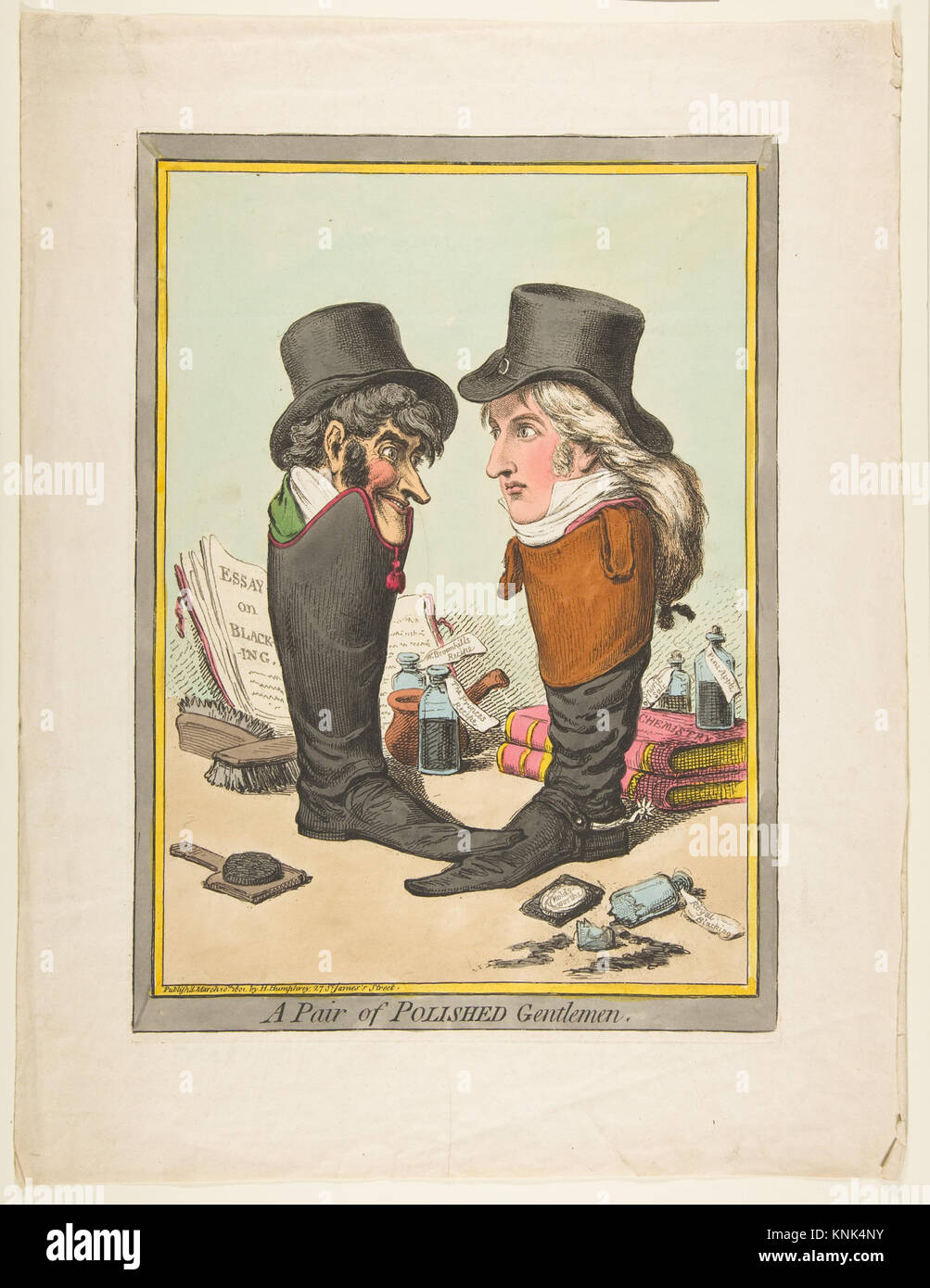 A Pair of Polished Gentlemen vom Künstler James Gillray (britisch, London 1756–1815 London), Herausgeber Hannah Humphrey (London), 1801 Stockfoto