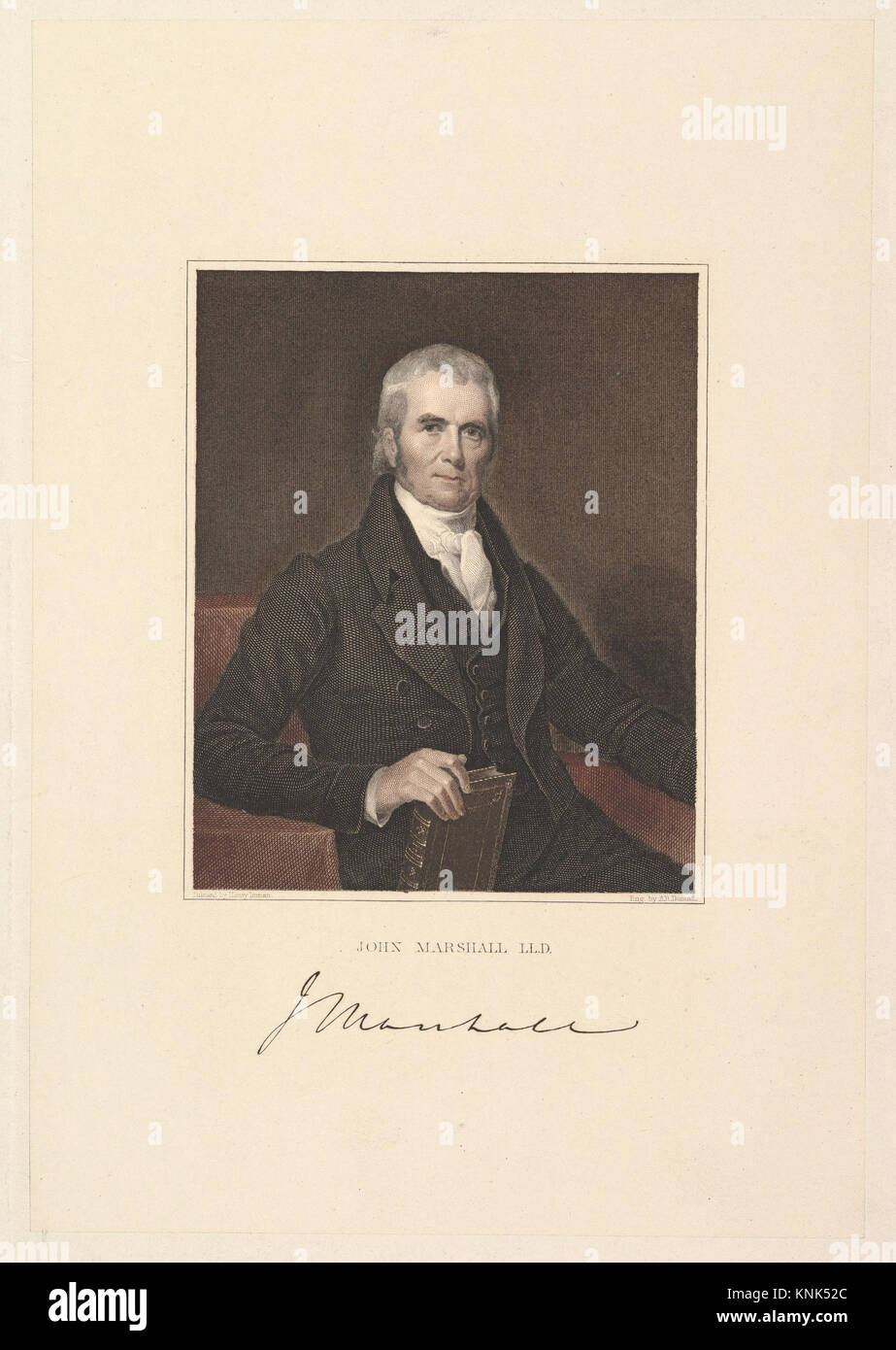 Chief Justice John Marshall (National Portrait Gallery of Distinguished Americans, 1835), Künstler: Asher Brown Durand (American, Jefferson, New Jersey 1796–1886 Maplewood, New Jersey), 1833 Stockfoto