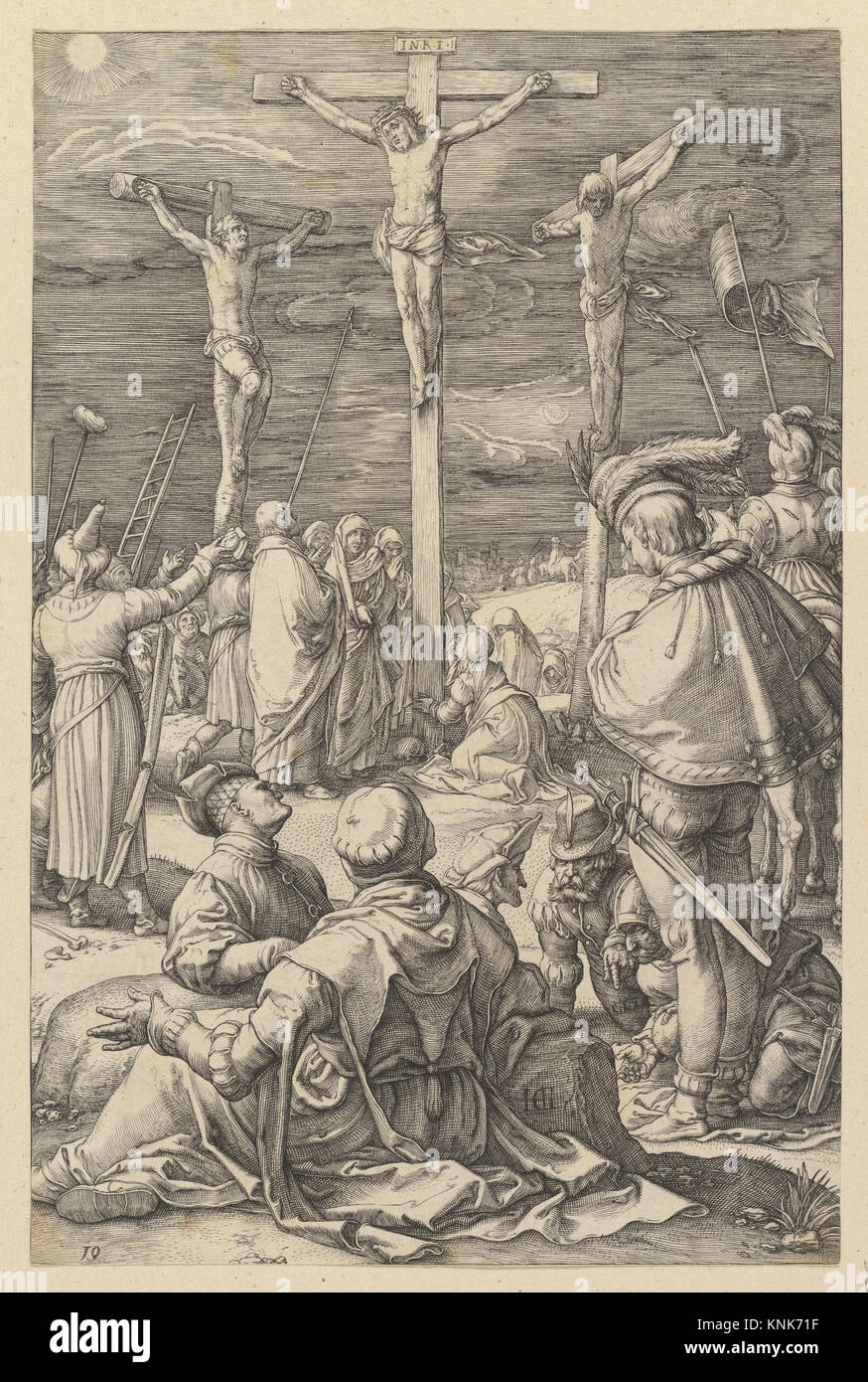 Christus am Kreuz, aus „die Passion Christi“ von Hendrick Goltzius (niederländisch, Mühlbracht 1558–1617 Haarlem), 1596-98 Stockfoto