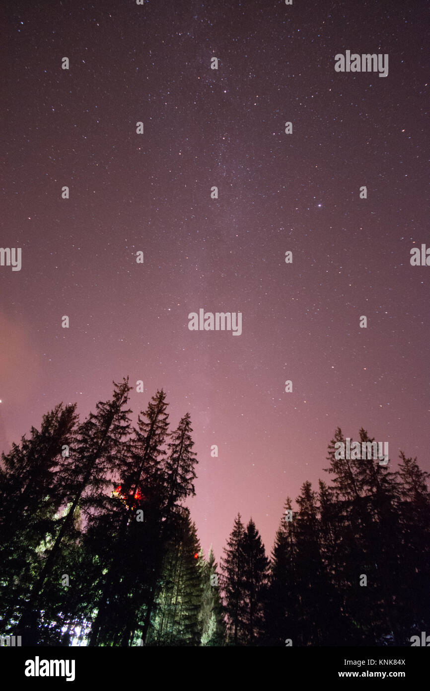 Schöne Astronomie Bilder in den wunderschönen Alpen von Chamonix Frankreich genommen, gegenüber dem Mont Blanc Stockfoto