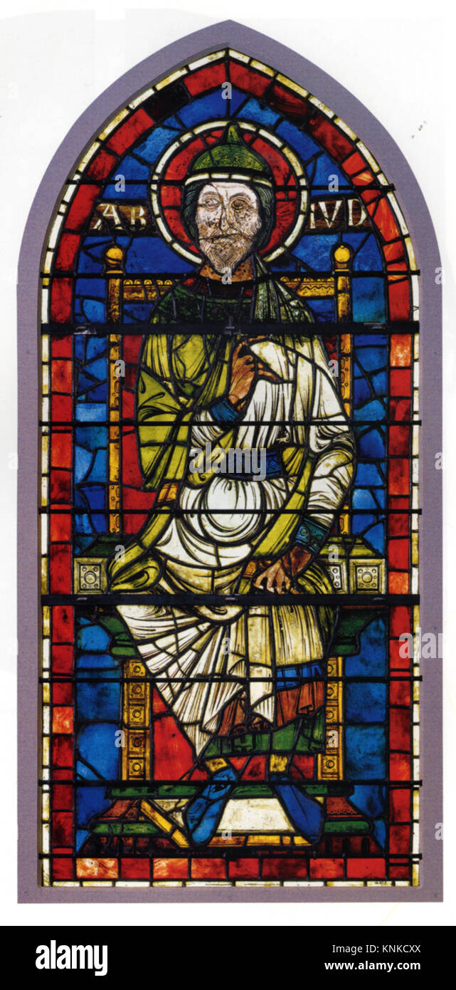 Abiud, 1195–1205, Französisch, Made in Braine, Frankreich, Mittel: Topfmetallglas, Glasfarbe und Blei Stockfoto