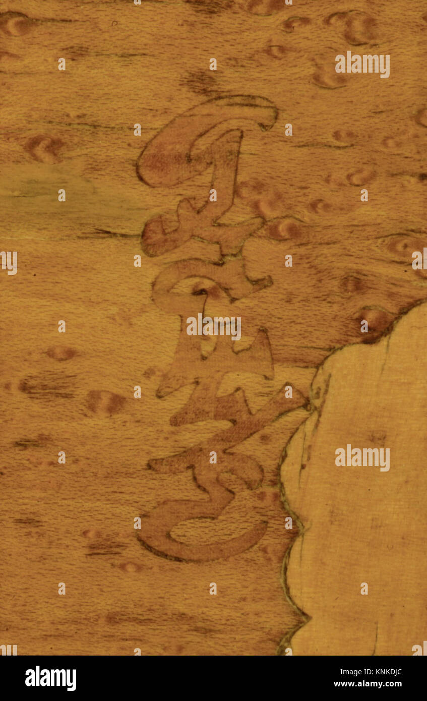 Ein Kuh-Petersilie-Schrank des französischen Künstlers Emile Gallé, ca. 1900, aus Birkenholz, Rosenholz und anderen Hölzern. Das Stück ist ein Beispiel für Jugendstilmöbel und Holzwerkskunst. Stockfoto