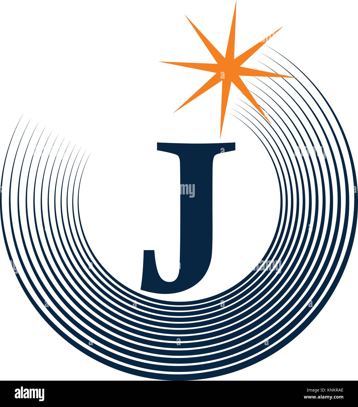 Moderne Lösung Buchstabe J Stock Vektor