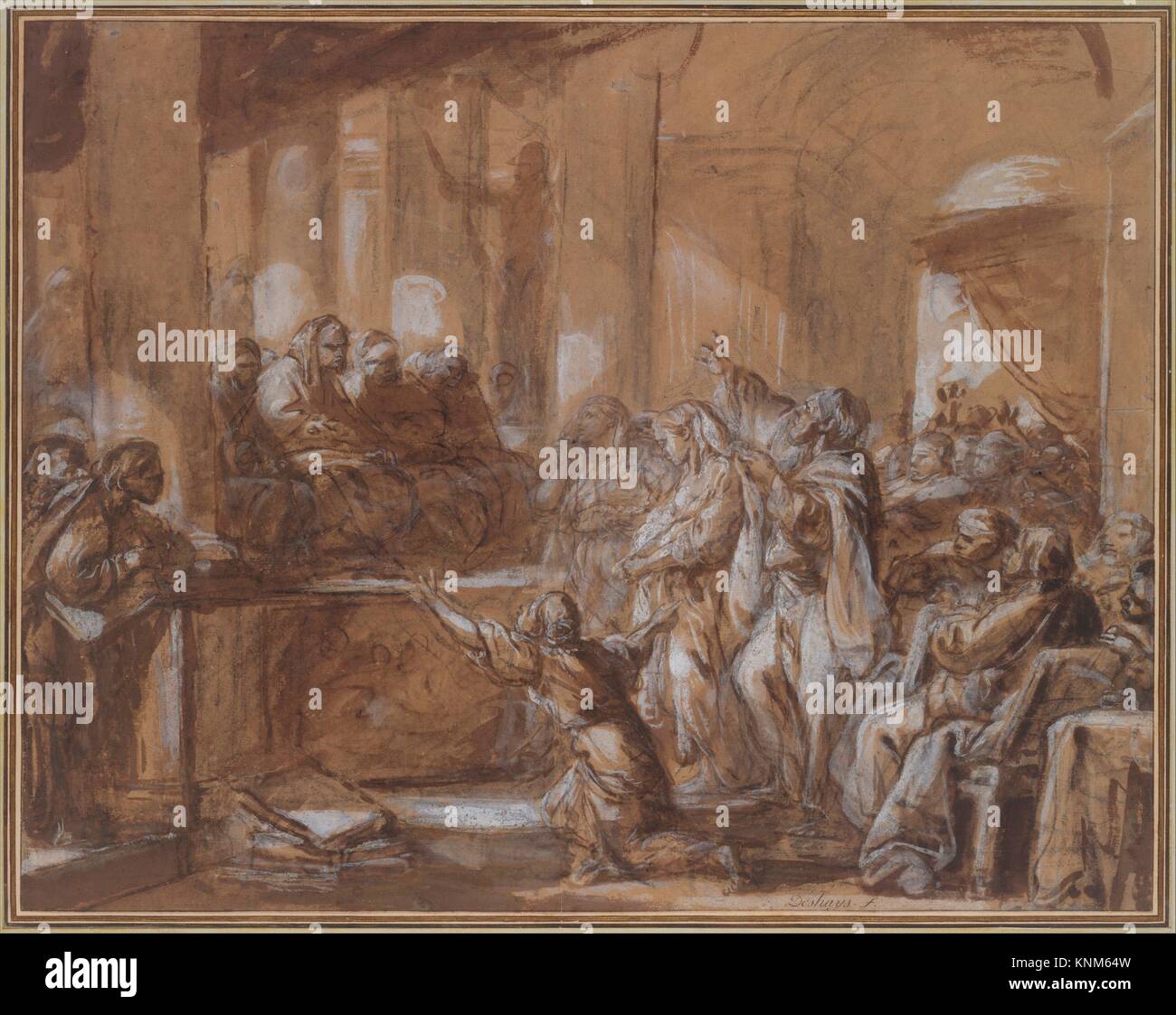 Phryne vor dem Areopag. Künstler JeanBaptiste Deshays (Französisch