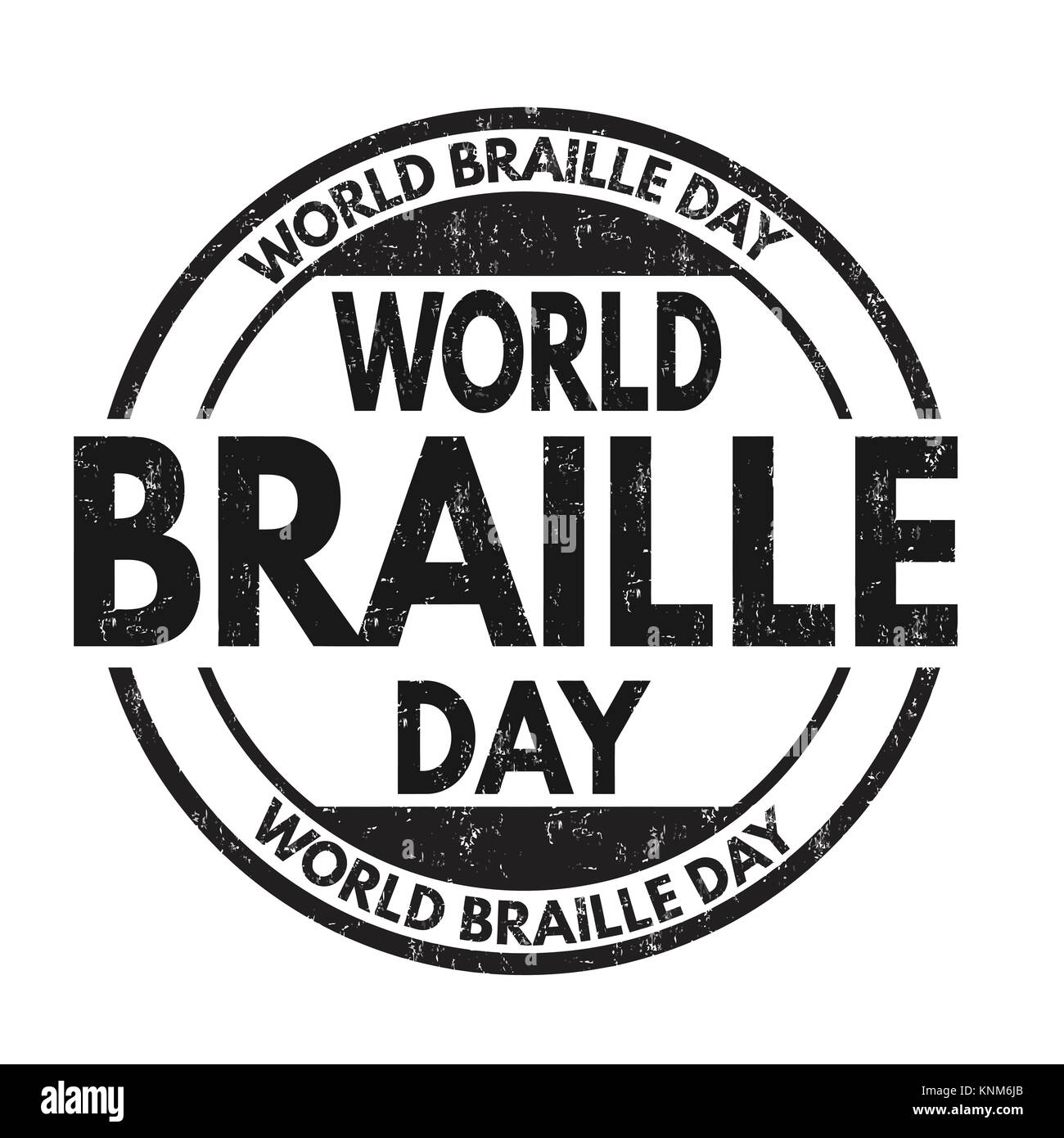 World braille Tag grunge Stempelabdruck auf weißem Hintergrund, Vector Illustration Stock Vektor