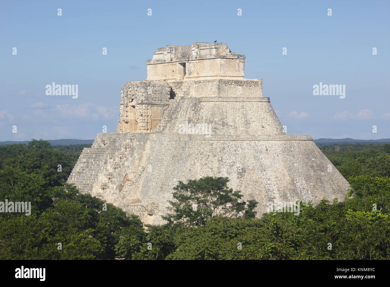 Pyramide des Zauberers, Uxmal, Mexiko Stockfoto