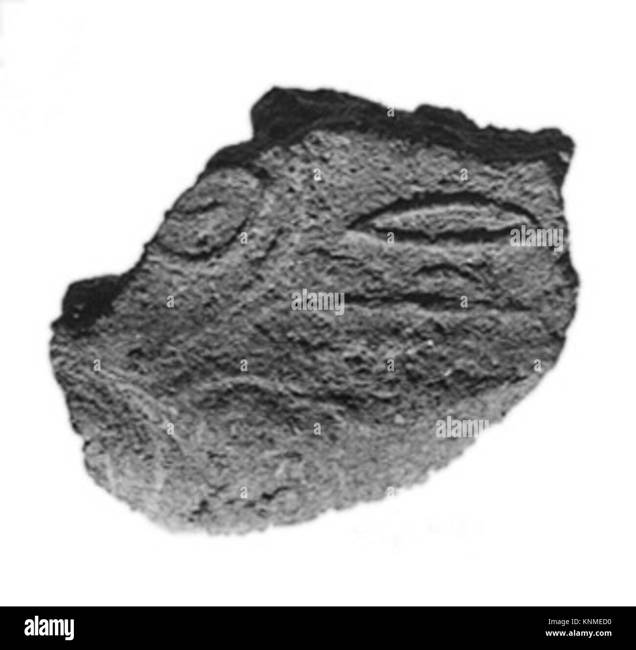 Ein ägyptisches Lehm-Verwaltungssiegel aus der Dynastie 12–13 (ca. 1981–1640 v. Chr.), das in Lisht South nahe dem königlichen Damm ausgegraben wurde und zur Kennzeichnung von offiziellen Dokumenten oder Gütern diente. Stockfoto