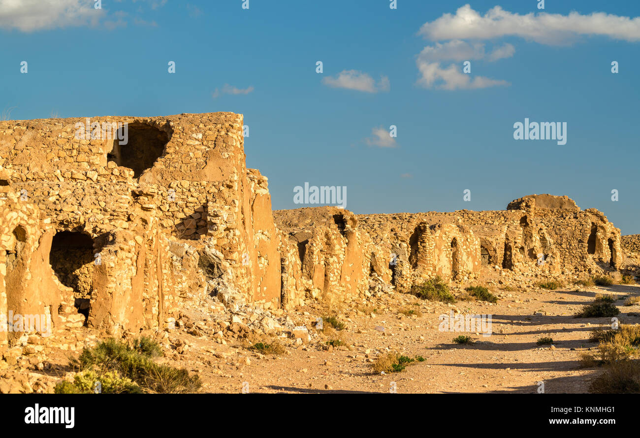 Ksar Ouled Debbab, ein befestigtes Dorf in der Nähe von Tataouine, südlichen Tunesien Stockfoto