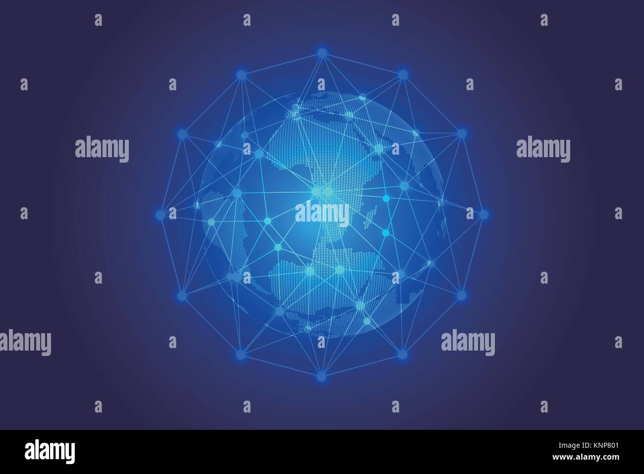 Welt Karte Punkt, Linie, Zusammensetzung, die für die globalen, Netzwerkverbindung, internationale Bedeutung. Stock Vektor