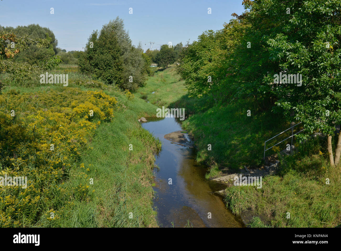 Landschaft park Naturschutzgebiet Wuhletal, Prozent Dorf Marzahn, Berlin, Deutschland, Landschaftspark Naturschutzgebiet Wuhletal, Marzahn-Hellersdorf, Deutschland Stockfoto