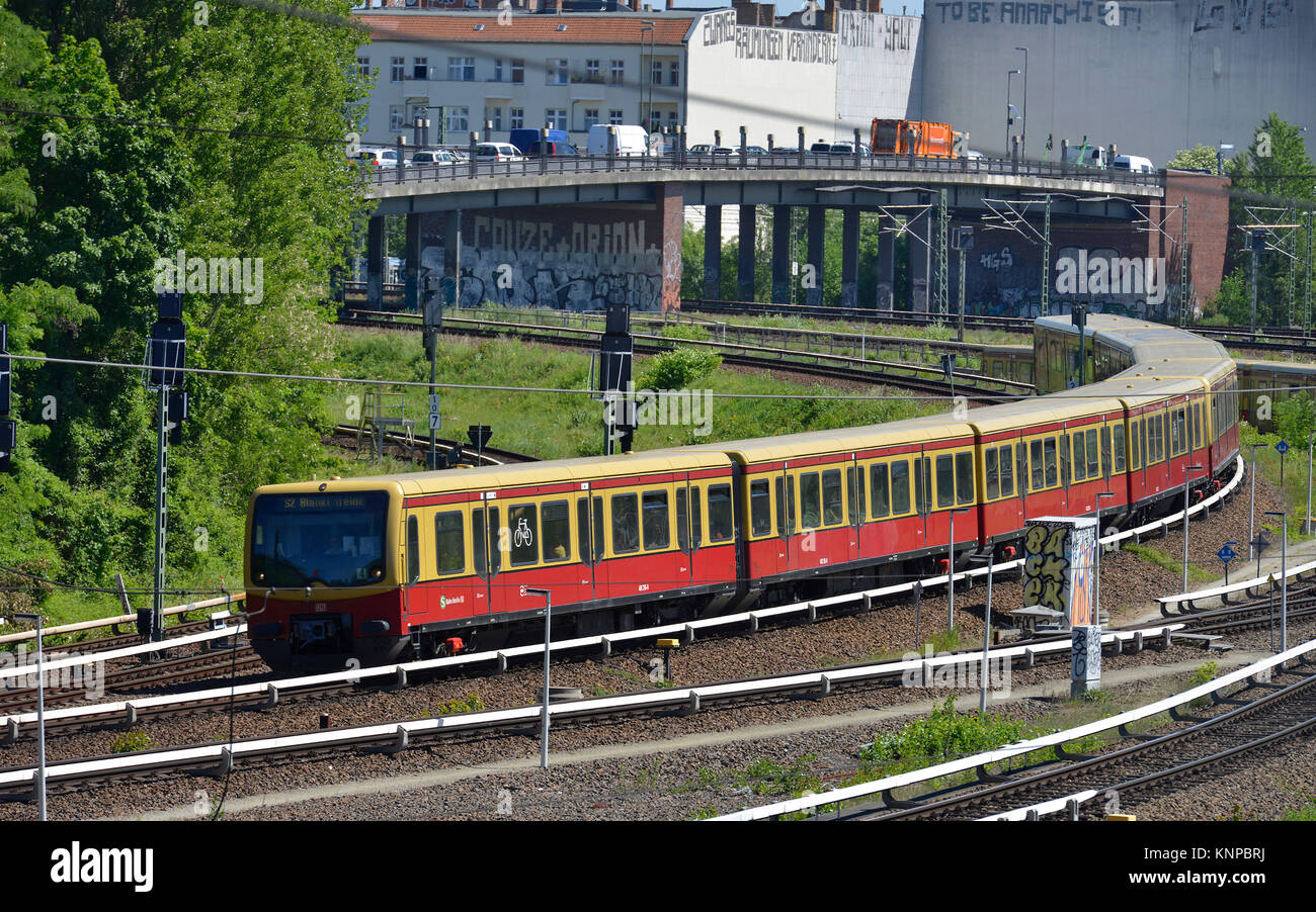 Stadt Eisenbahn, Behmstrasse, Mineralquelle, Mitte, Berlin, Deutschland, S-Bahn, Gesundbrunnen, Mitte, Deutschland Stockfoto
