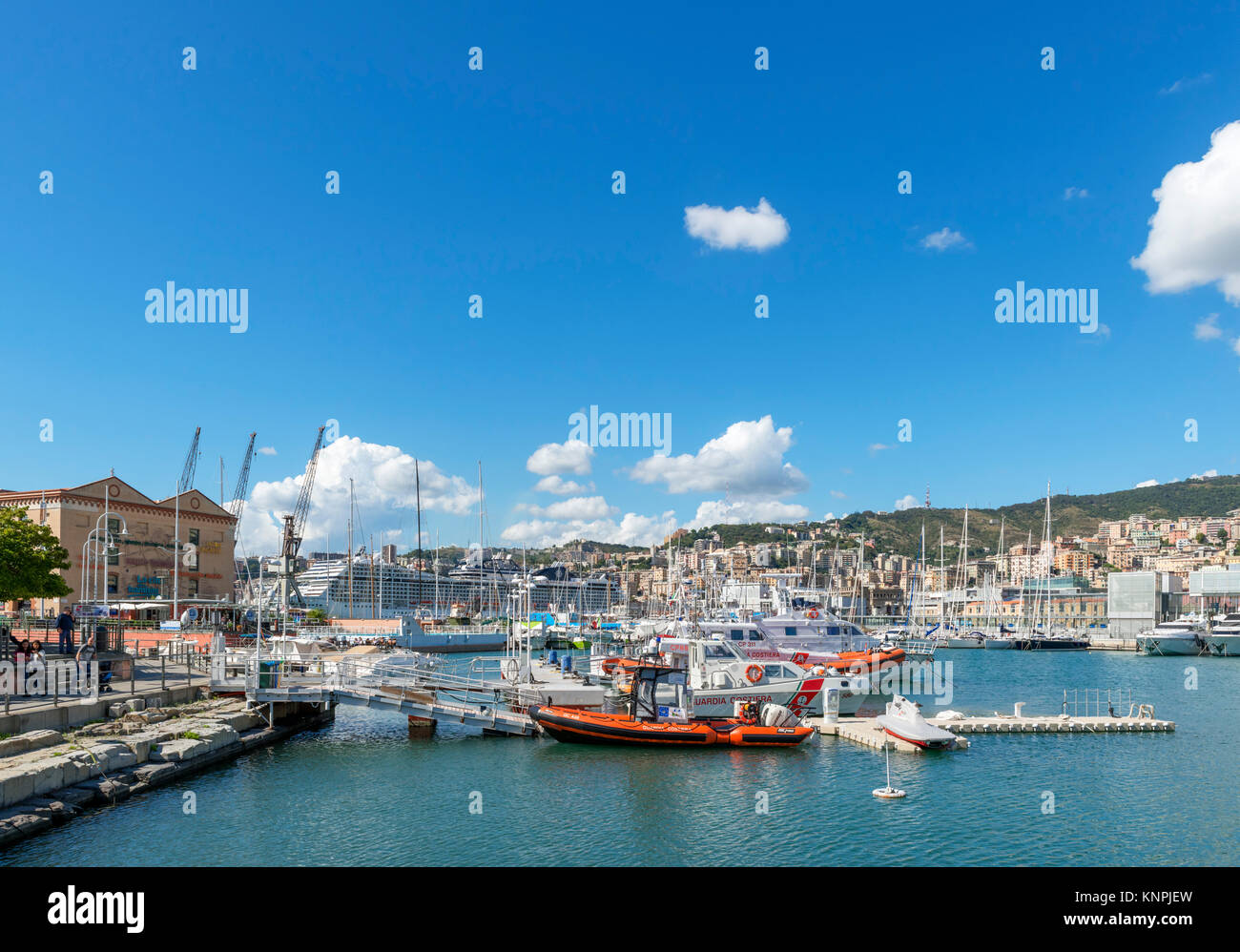 Der Alte Hafen, Genua, Ligurien, Italien Stockfoto