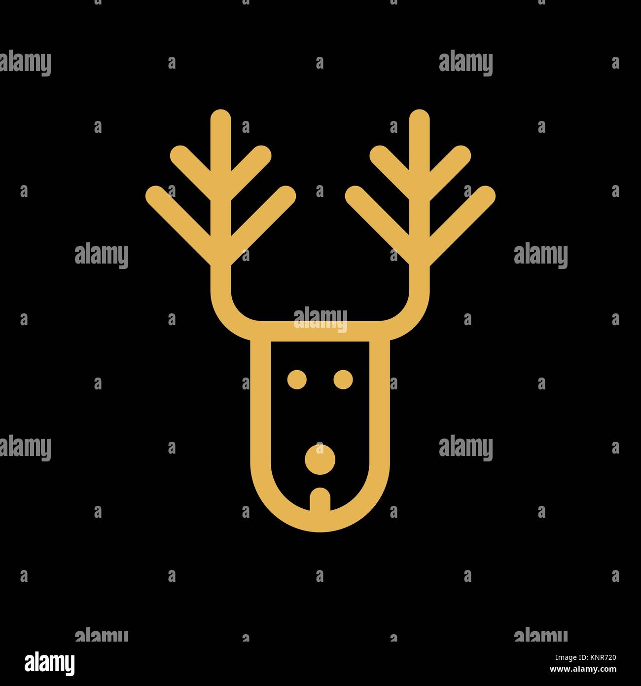 Weihnachten Reh einfache flache Symbol vektor Illustration. Stock Vektor