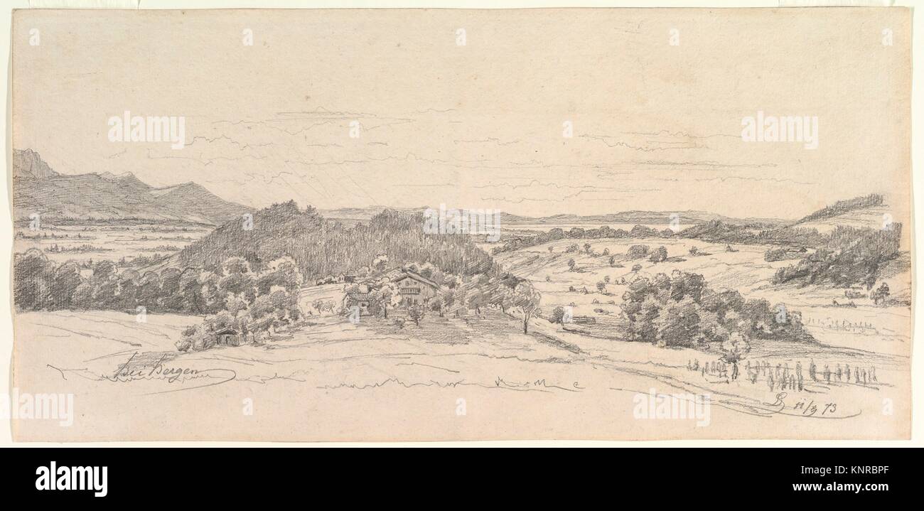 Panoramablick auf die Landschaft in der Nähe von Bergen. Artist: MONOGRAMMIST DS (Norwegisch, aktive Ca. 1873); Künstler: Ehemals zugeschrieben, Johan Christian Dahl Stockfoto