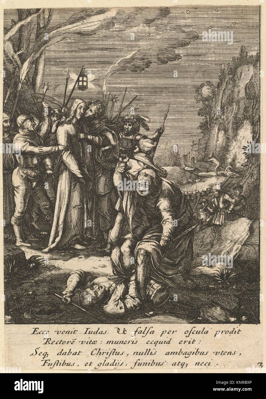Der Verrat an Christus, aus der Passion Christi. Artist: Nicolas Cochin (Französisch, Troyes 1610-1686 Paris); Künstler: Nach Hendrick Goltzius Stockfoto