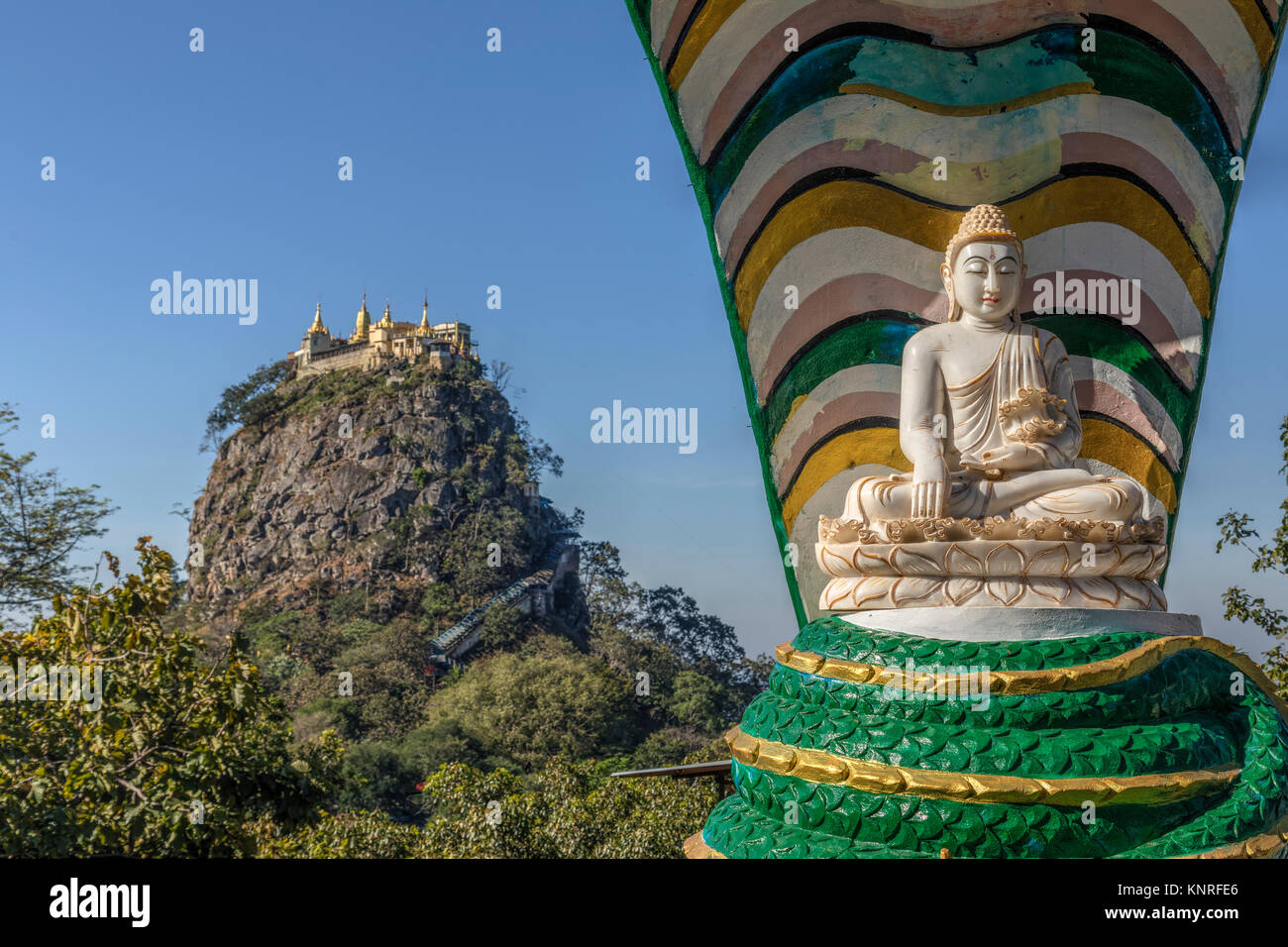 Mount Popa, Taung Kalat, Myanmar, Asien Stockfoto