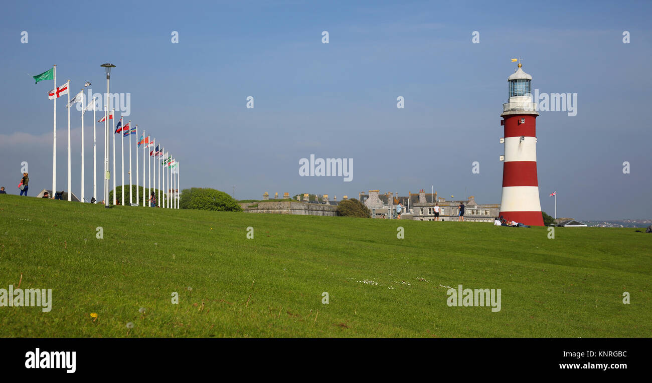 Smeatons Tower auf Plymouth Hacke Stockfoto