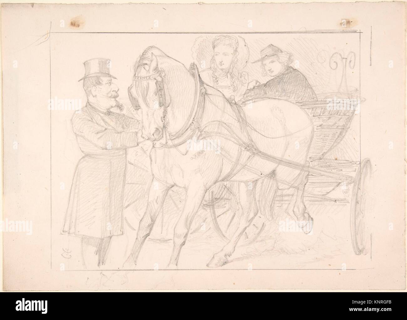 Lockerung der Kandare. Artist: Sir John Tenniel (Briten, London 1820-1914, London); betrifft: Napoléon III (1809-1873); Stand: 1869; Medium: Graphit; Stockfoto