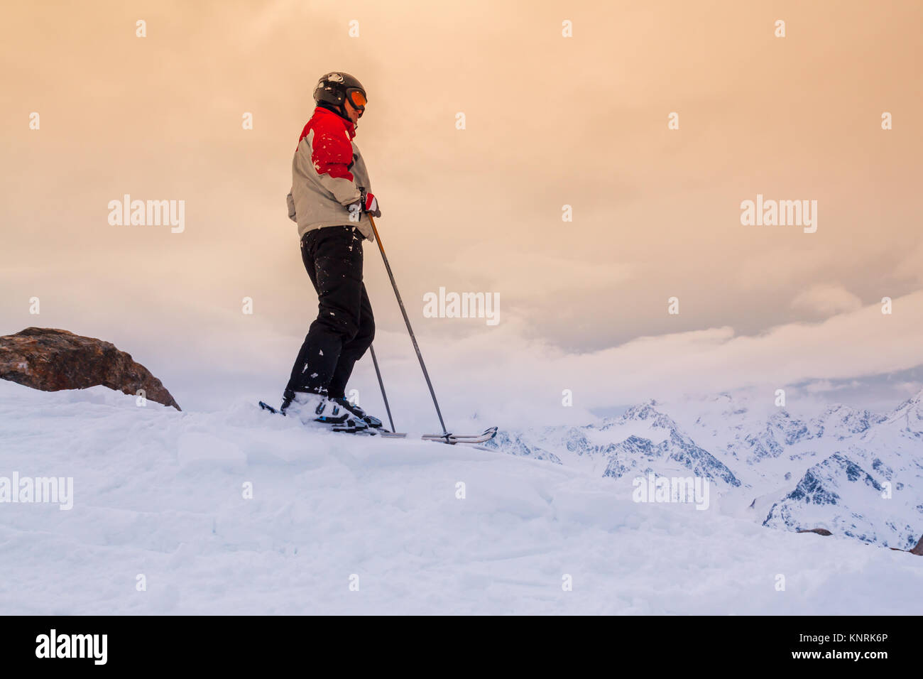 Skifahrer, extreme Wintersport Stockfoto