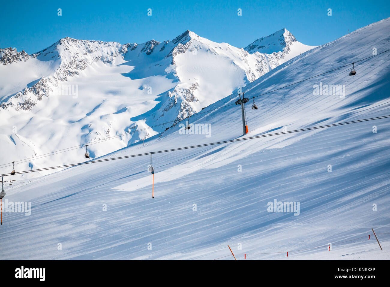 Hang auf das Skigebiet Stockfoto