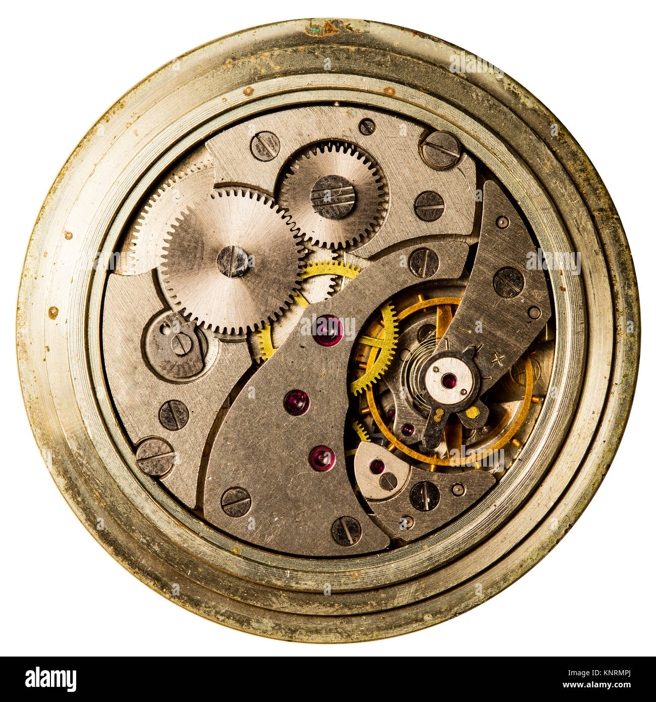 alte mechanische Uhrwerk USSR Uhr mit hoher Auflösung und Details Stockfoto