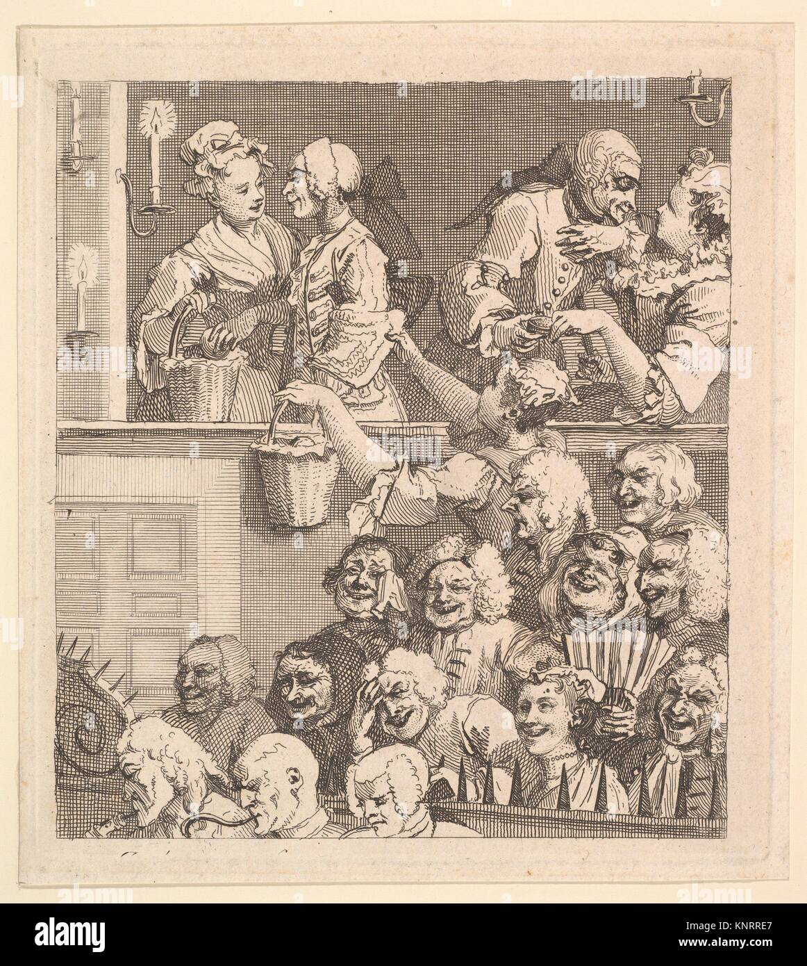 Die lachende Publikum. Künstler: William Hogarth (Briten, London 1697-1764, London); Datum: Dezember 1733; Medium: Radierung; vierte Zustand 4. Stockfoto