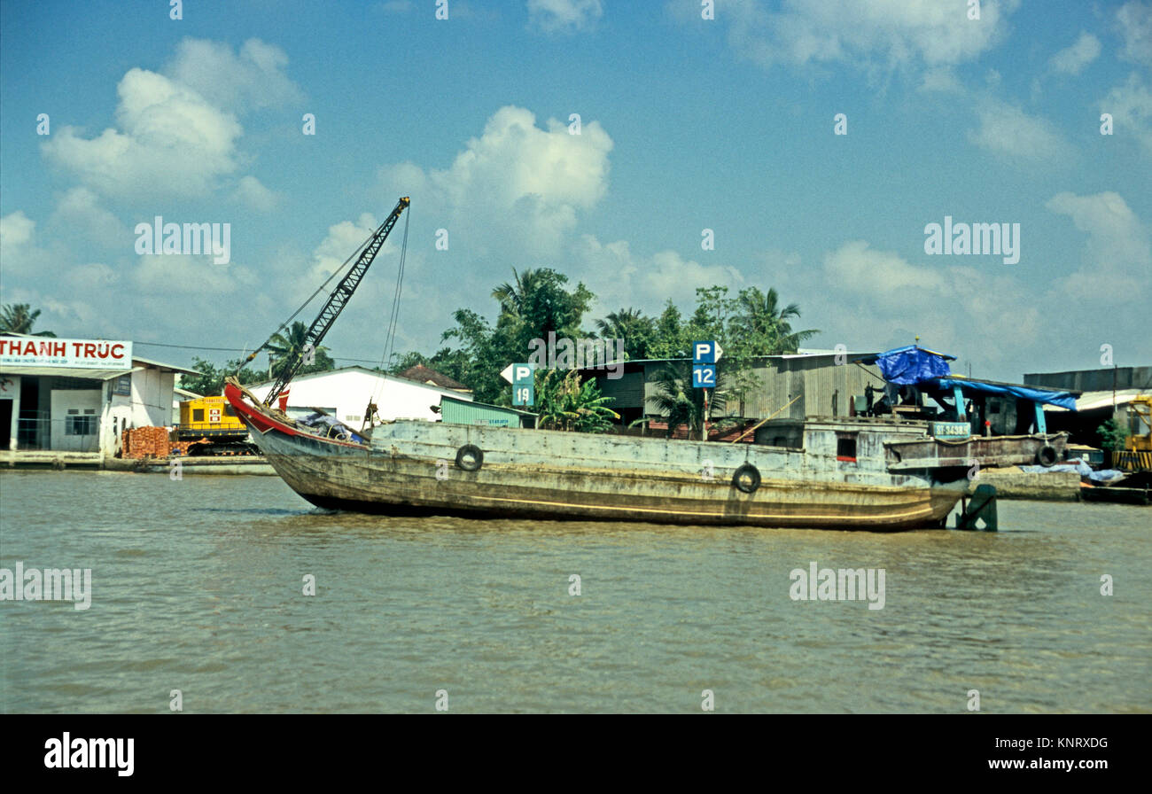 Vietnam Phong Dien, lokalen Boot auf dem Fluss Can Tho, Mekong Delta Stockfoto