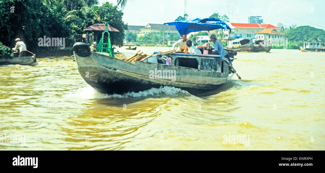 Vietnam Phong Dien, Boot, Fluß Can Tho, Mekong Delta Stockfoto