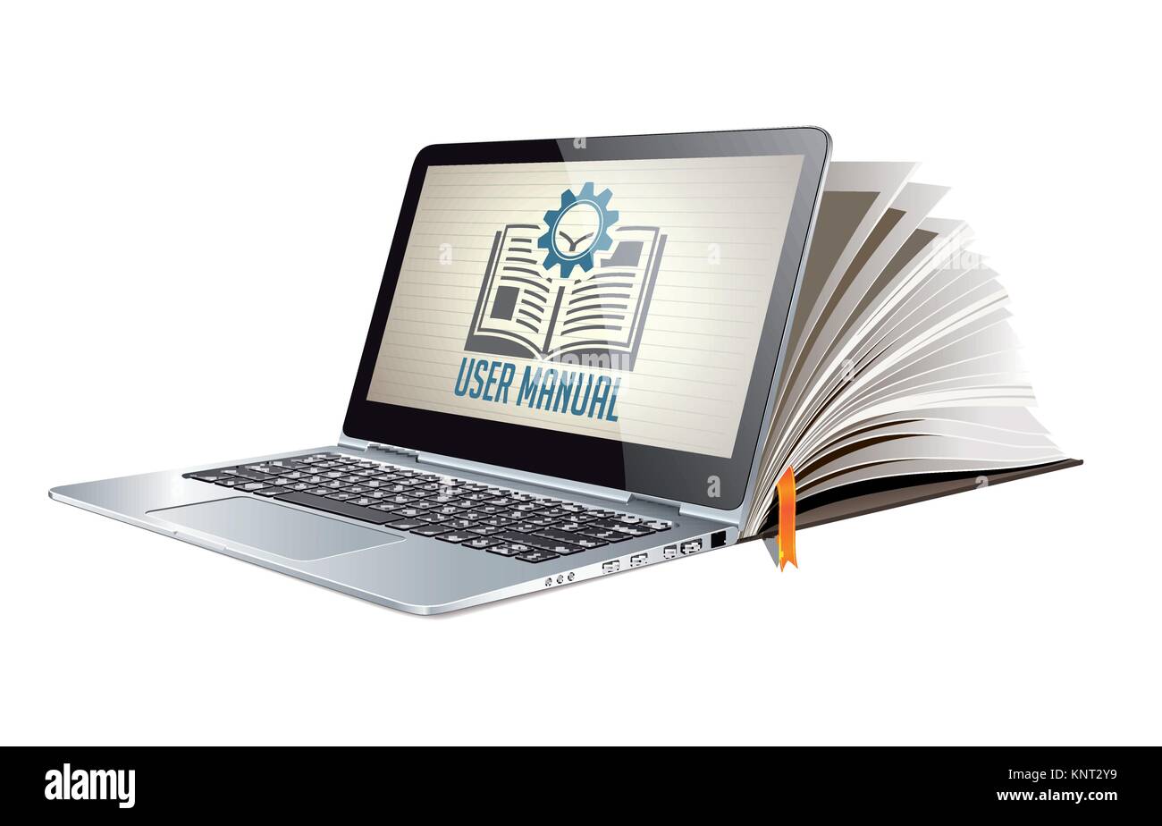 Buchen Sie als Knowledge Base - Benutzerhandbuch Handbuch Konzept - Lager Abbildung Stock Vektor