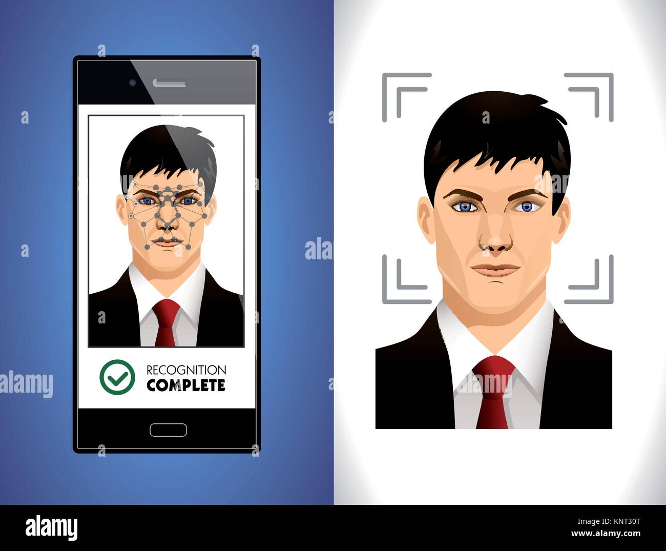 Face Recognition System - Computer Software konzept-stock Illustration Stock Vektor