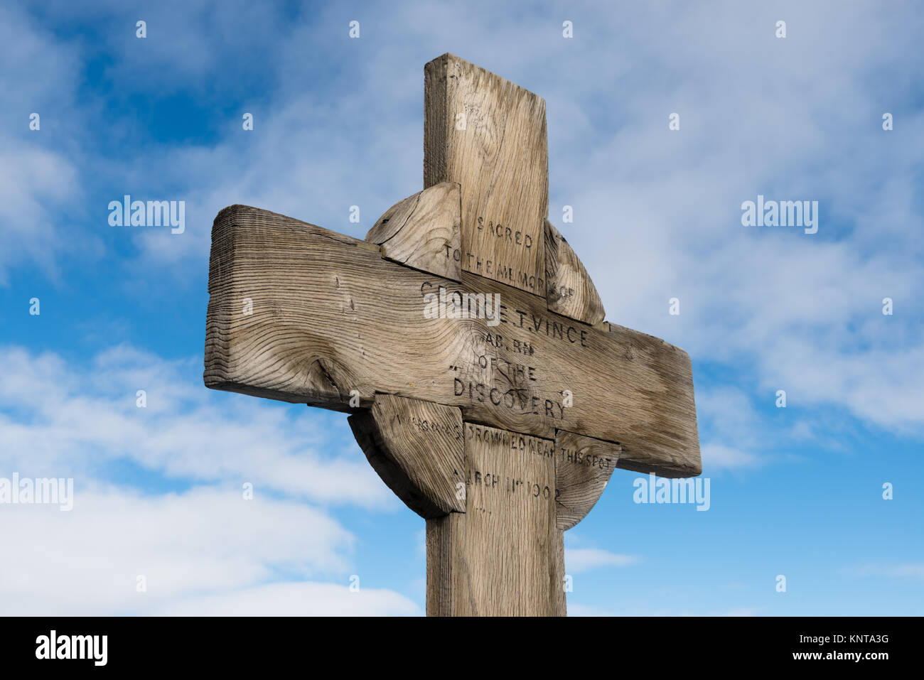 Vince's Cross, Hut Point der Antarktis. Zu Ehren der George T. Vince, verlor sein Leben im Jahre 1902. Die erste Person am Mcmurdo Sound zu sterben Stockfoto Vince's Cross, Hut Point der Antarktis. Zu Ehren der George T. Vince, verlor sein Leben im Jahre 1902. Die erste Person am Mcmurdo Sound zu sterben Stockfoto