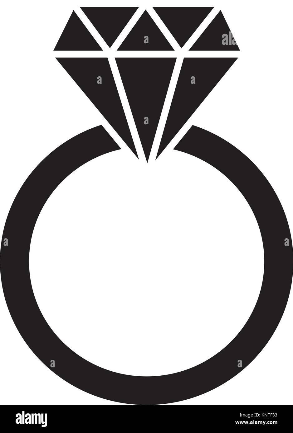 Diamond Engagement Ring für Valentine oder Valentines Tag. Konzept für Liebe, Leidenschaft, Valentin, Valentinstag auf weißem Hintergrund. Stock Vektor