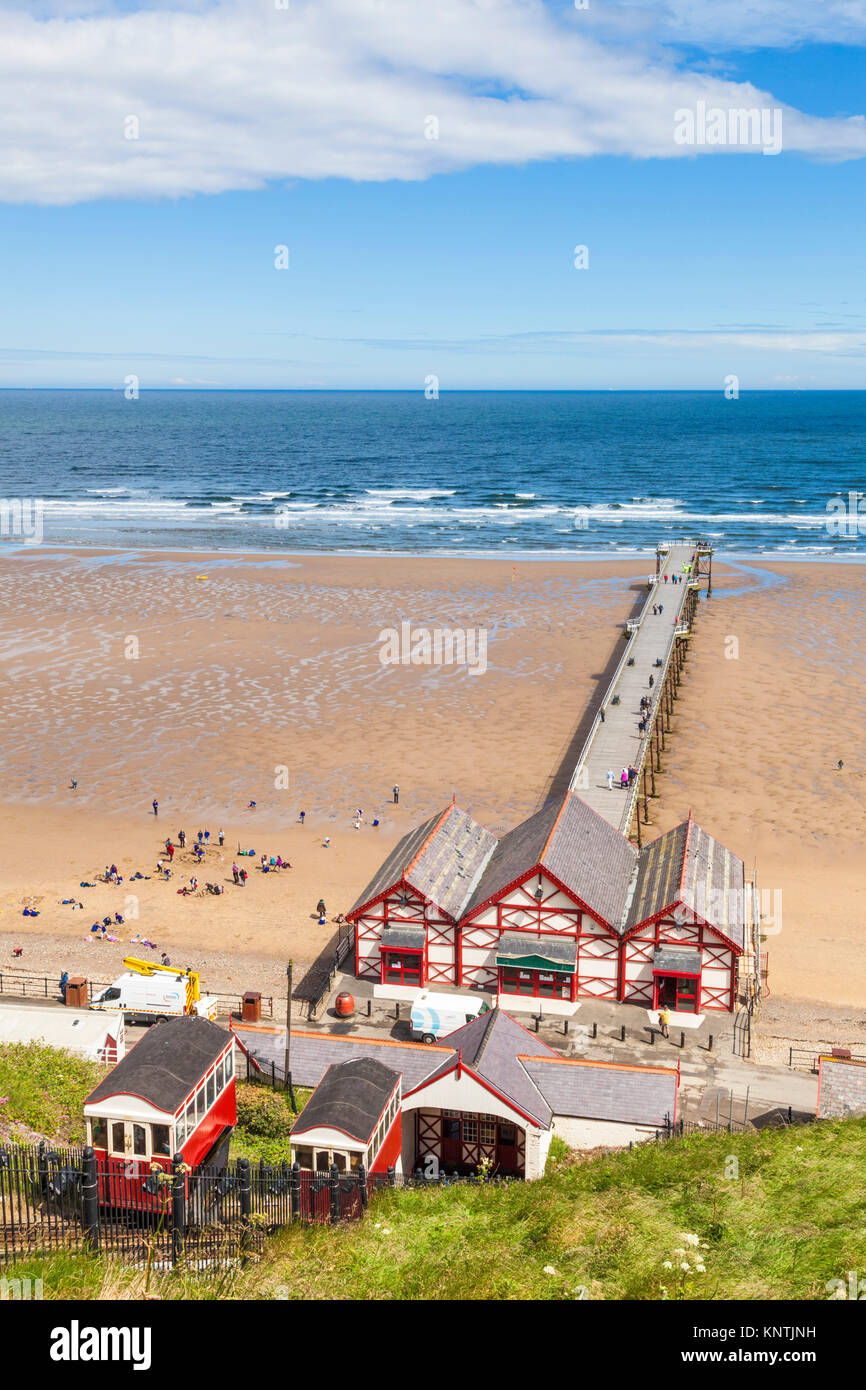 England saltburn am Meer England Straßenbahn saltburn Cliff Railway saltburn Cliff Straßenbahn saltburn North Yorkshire Redcar und Cleveland England uk Gb Stockfoto