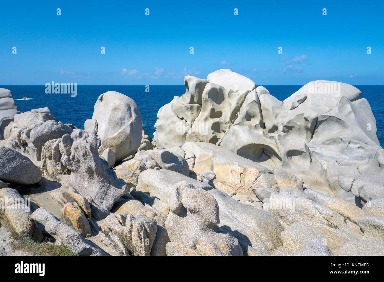 Küstenlandschaft, Granitfelsen am Capo Testa, Santa Teresa di Gallura, Sardinien, Italien, Mittelmeer, Europa Stockfoto