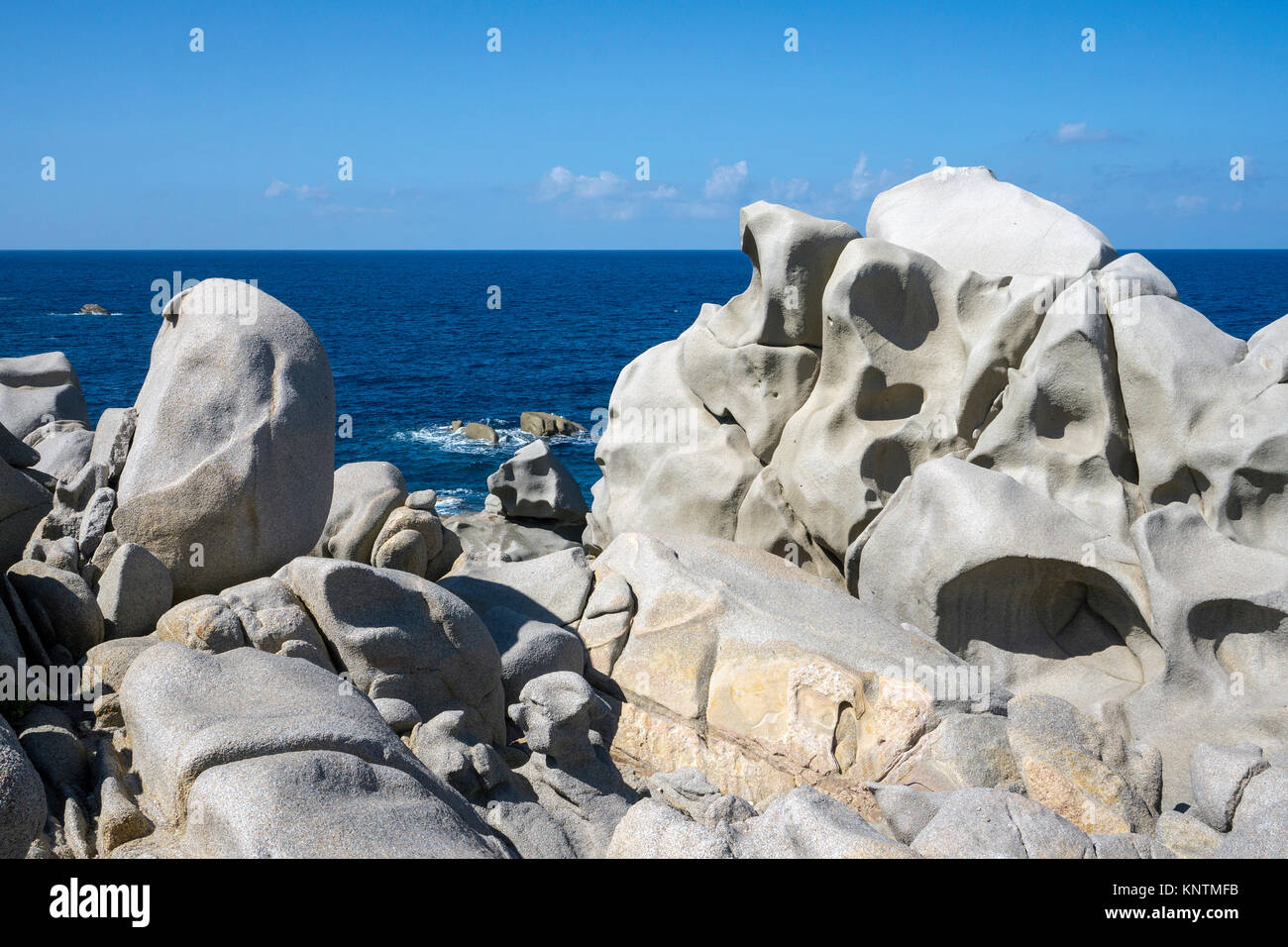 Küstenlandschaft, Granitfelsen am Capo Testa, Santa Teresa di Gallura, Sardinien, Italien, Mittelmeer, Europa Stockfoto
