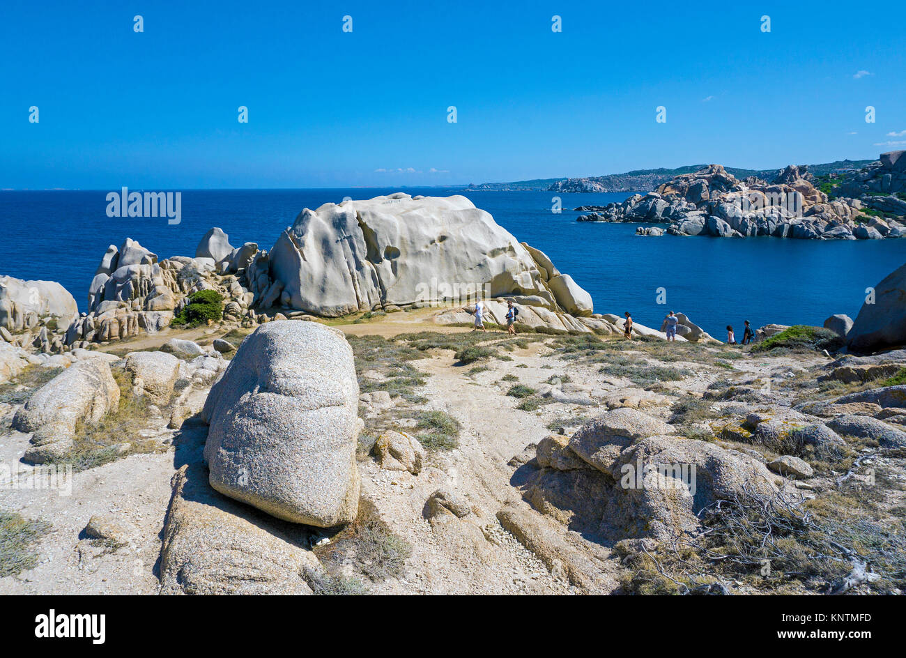 Küstenlandschaft, Granitfelsen am Capo Testa, Santa Teresa di Gallura, Sardinien, Italien, Mittelmeer, Europa Stockfoto