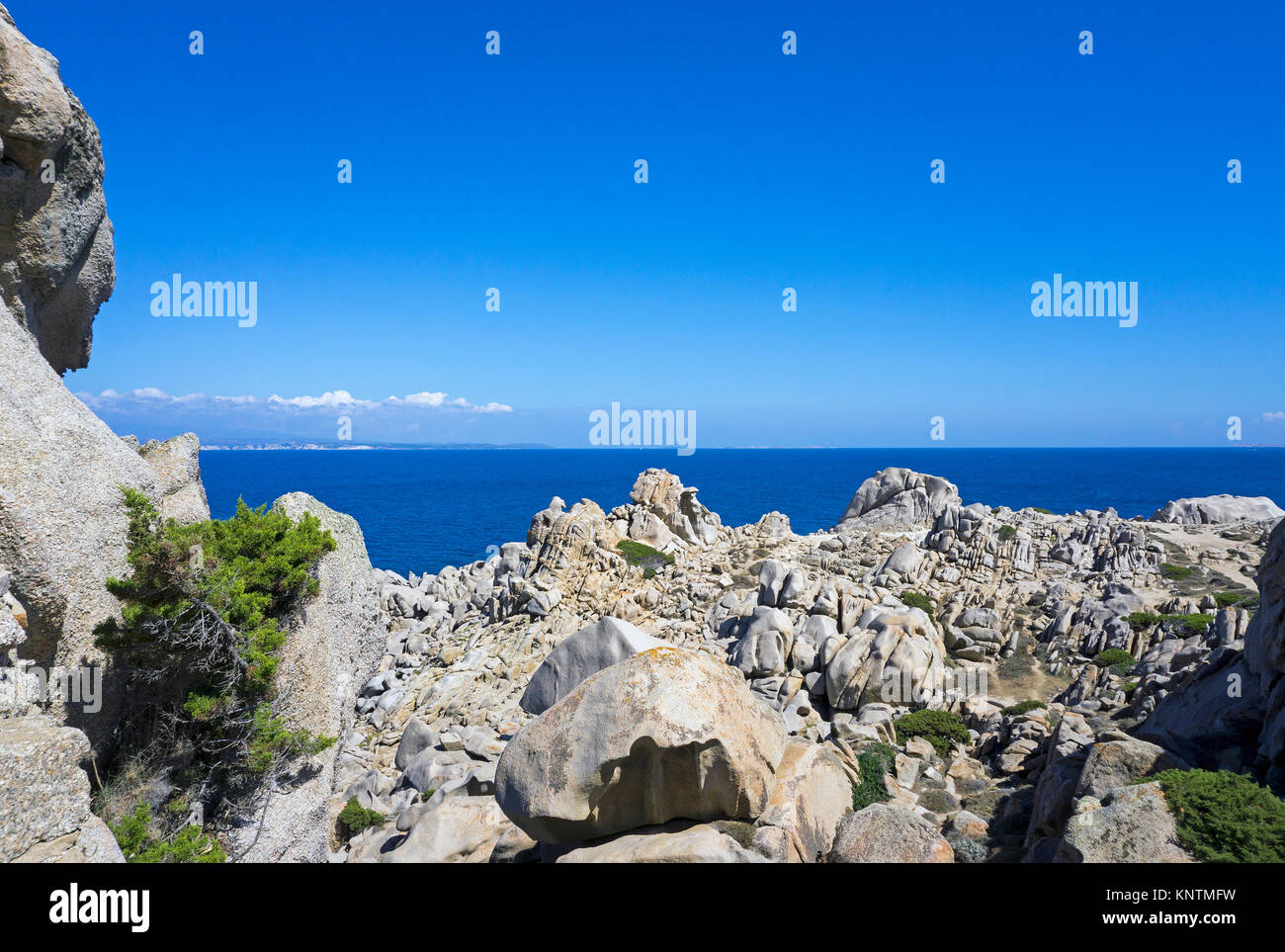 Küstenlandschaft, Granitfelsen am Capo Testa, Santa Teresa di Gallura, Sardinien, Italien, Mittelmeer, Europa Stockfoto
