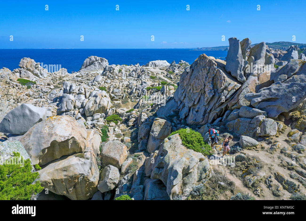 Küstenlandschaft, Granitfelsen am Capo Testa, Santa Teresa di Gallura, Sardinien, Italien, Mittelmeer, Europa Stockfoto