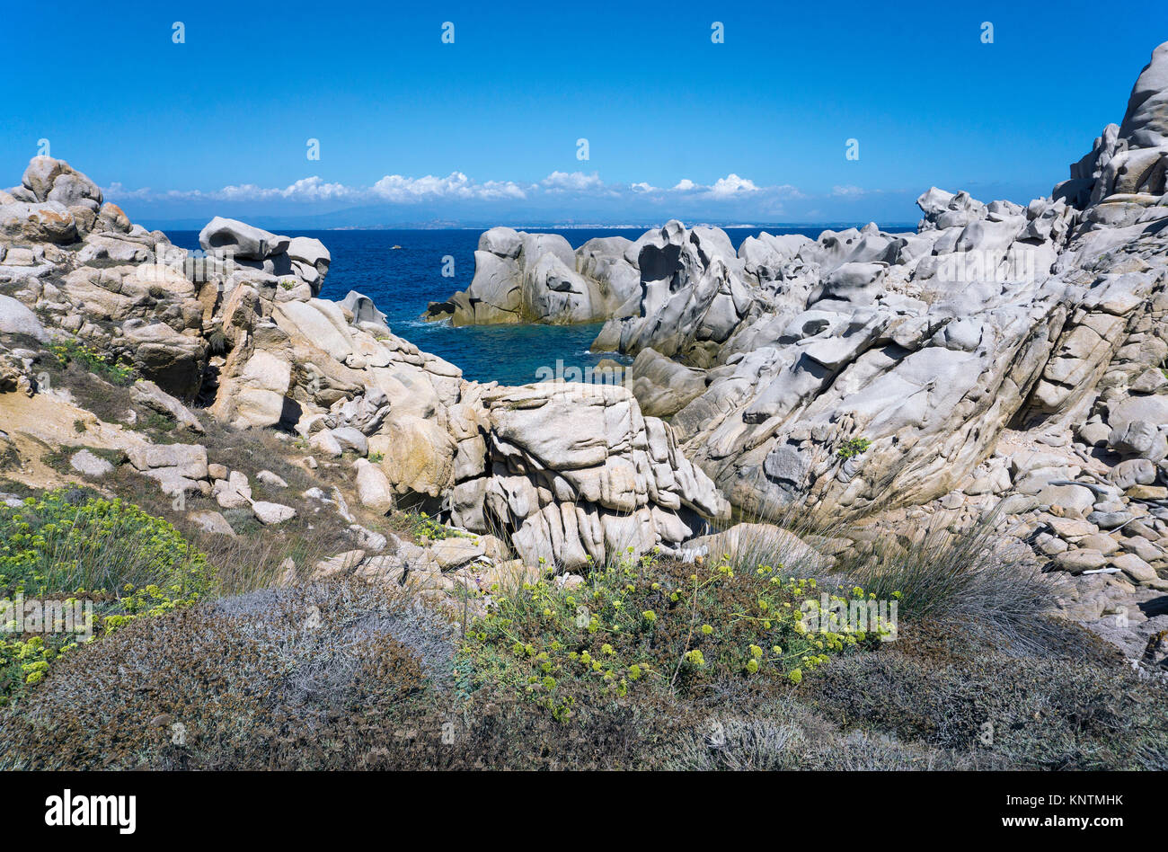 Küstenlandschaft, Granitfelsen am Capo Testa, Santa Teresa di Gallura, Sardinien, Italien, Mittelmeer, Europa Stockfoto