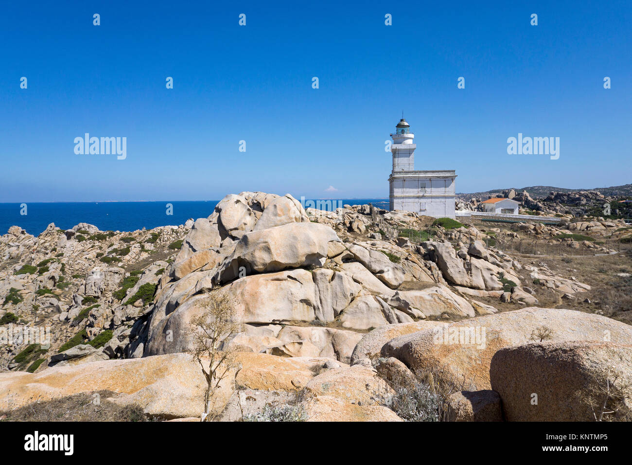 Leuchtturm von Capo Testa, Santa Teresa di Gallura, Sardinien, Italien, Mittelmeer, Europa Stockfoto