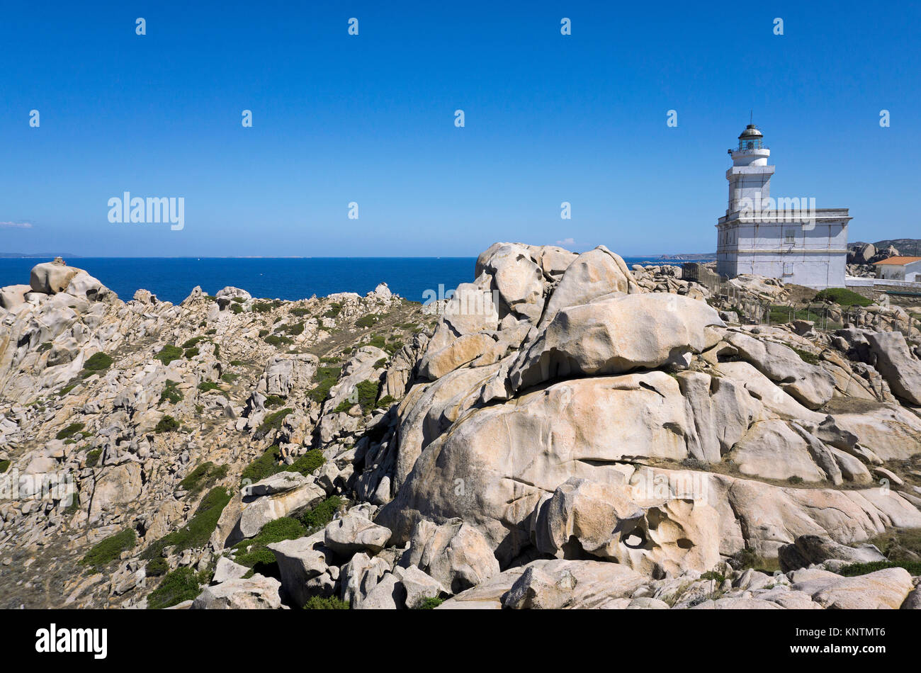Leuchtturm von Capo Testa, Santa Teresa di Gallura, Sardinien, Italien, Mittelmeer, Europa Stockfoto