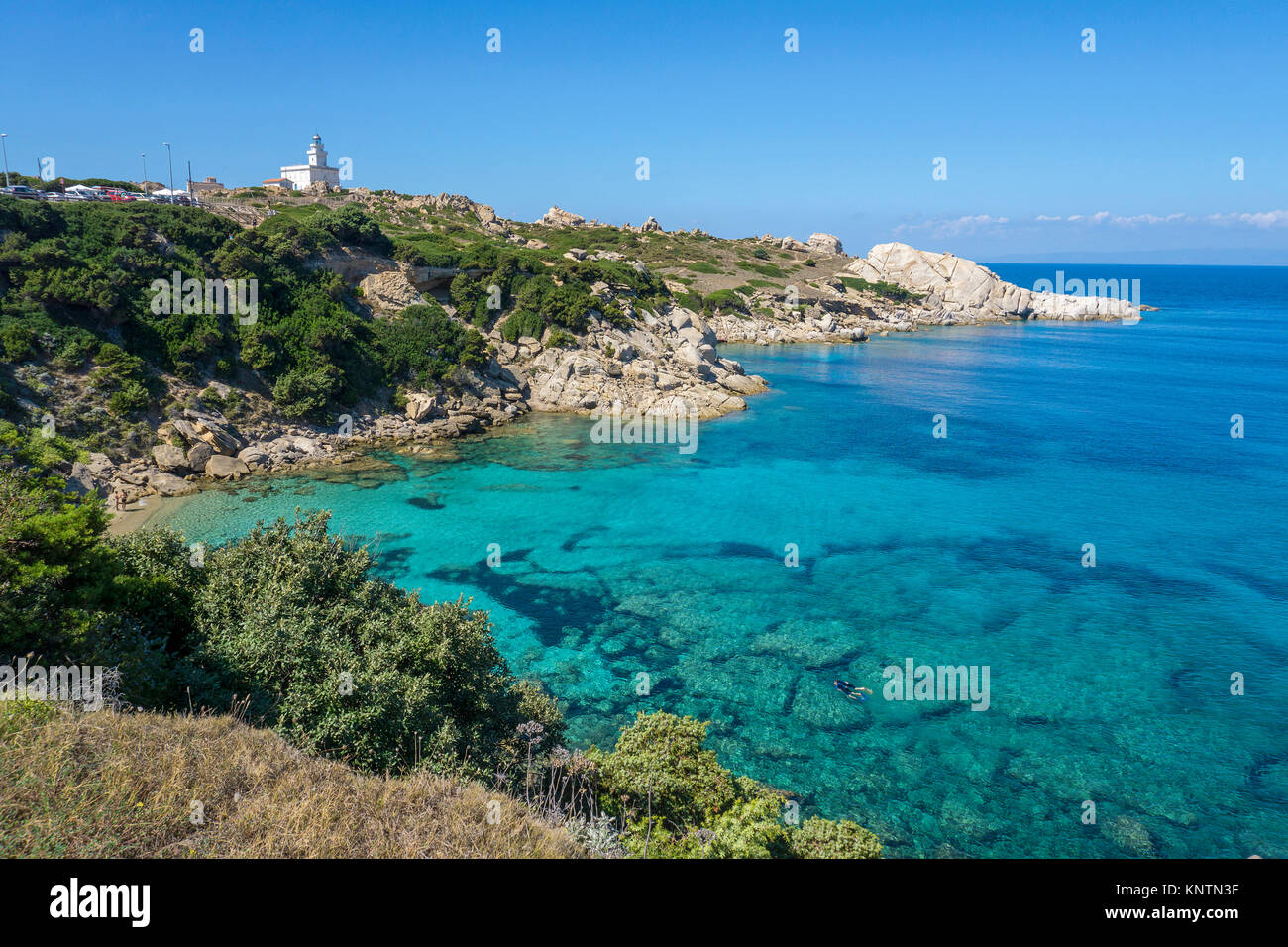 Leuchtturm von Capo Testa, Santa Teresa di Gallura, Sardinien, Italien, Mittelmeer, Europa Stockfoto