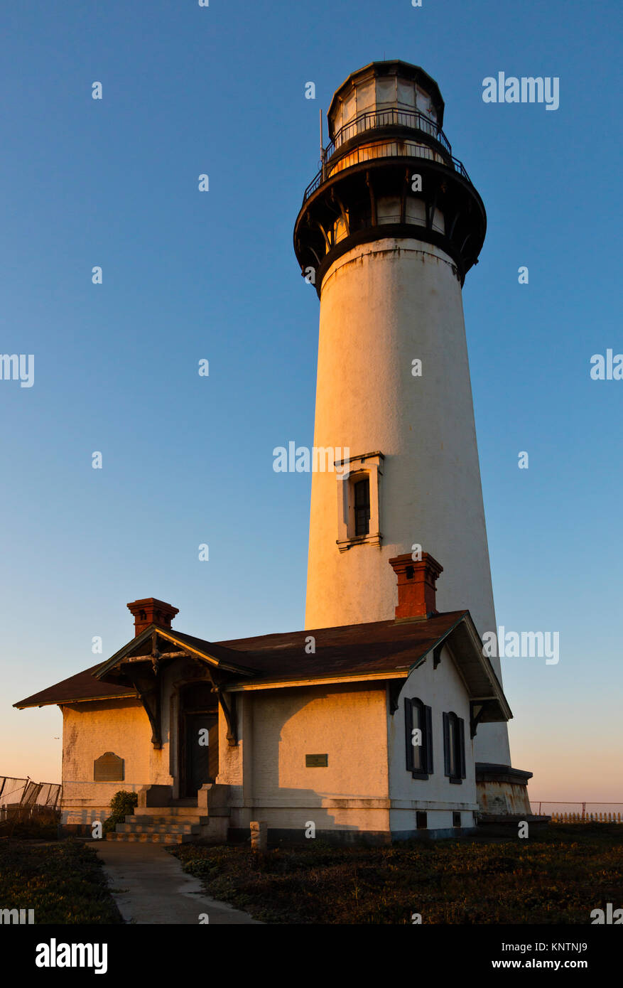 Sonnenaufgang am Pigeon Point LIGHT HOUSE nördlich von Santa Cruz - PESCADERO, Kalifornien Stockfoto