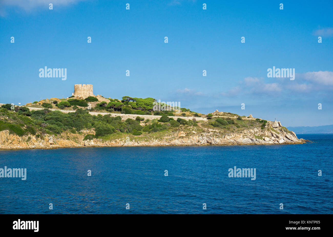 Torre di Longonsardo, Langosardo Turm an der Küste von Santa Teresa di Gallura, Sardinien, Italien, Mittelmeer, Europa Stockfoto
