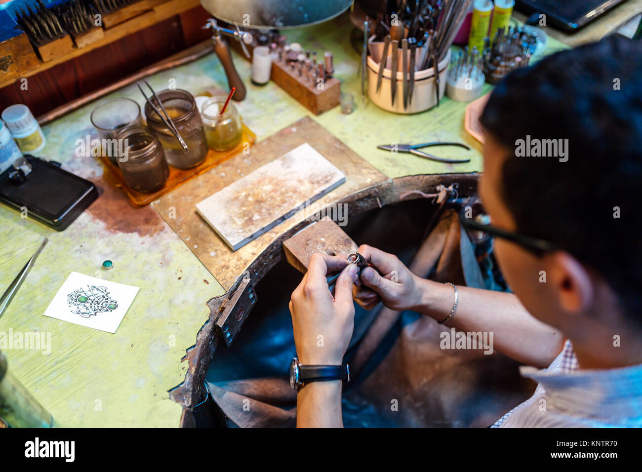 Juwelier arbeiten Stockfoto